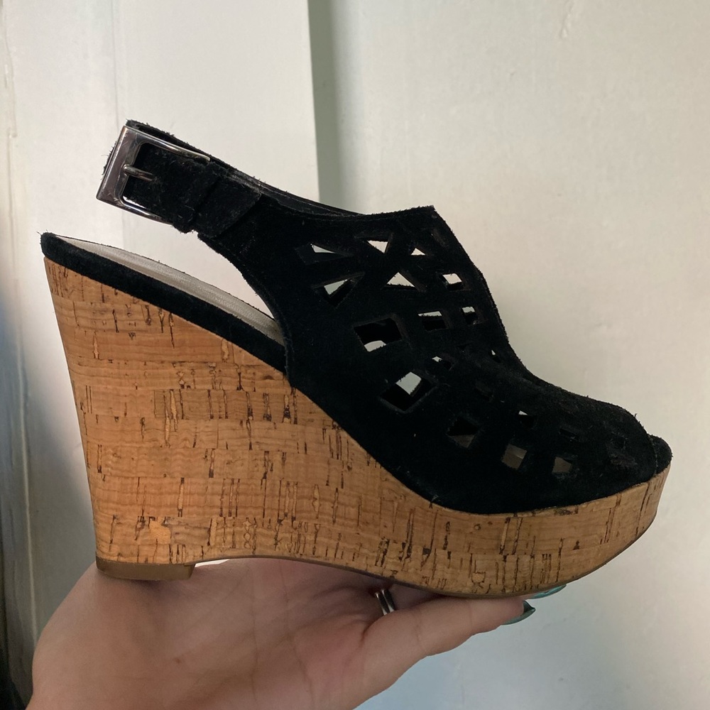 Black Suede Wedges